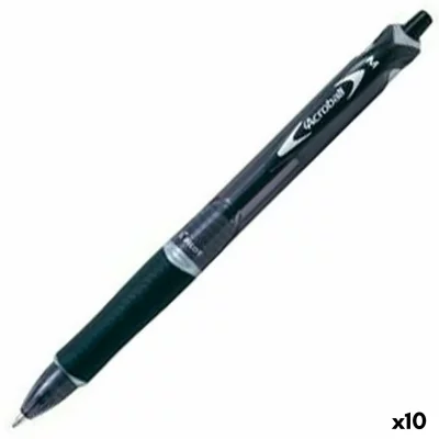 PILOT  264071 Lot de 10 Stylo Bille Acroball Clip Plastique Pointe Moyenne Noir