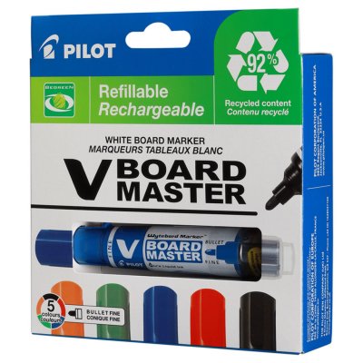 PILOT  - Bo&icirc;te de 5 marqueurs V-Board Master assortis - assortis