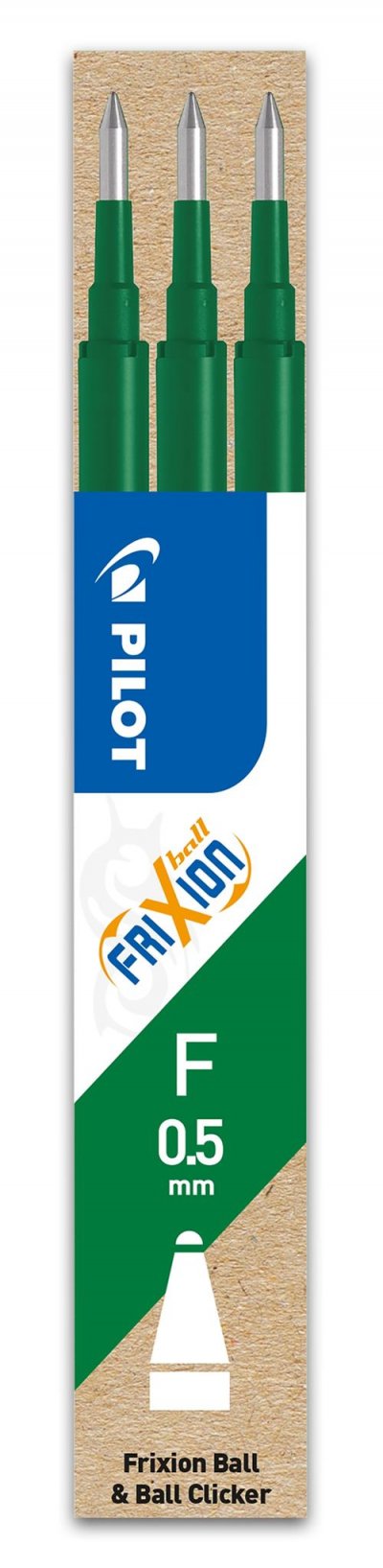 PILOT  Frixion Ball Recharge 0,5&nbsp;Vert Lot de 6