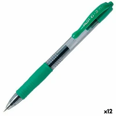 PILOT  G207 Lot de 12 Stylo gel Pointe fine 0,7 mm Vert