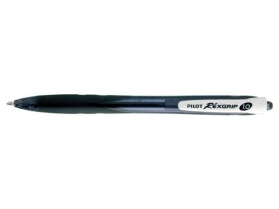 PILOT  Lot de 12 Stylos &agrave; bille REXGRIP BEGREEN Pointe Moyenne 1.0 Noir
