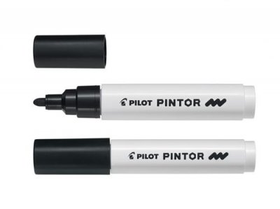PILOT  Lot de 3 Marqueurs &agrave; pigment PINTOR pointe moyenne ogive noir