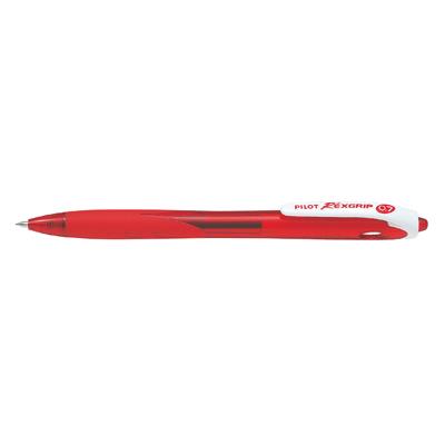 PILOT  Lot de 3 Stylos &agrave; bille REXGRIP BEGREEN Pointe Moyenne 1.0 Rouge