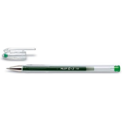 PILOT  Lot de 3 Stylos gel G-1 point fine 0,5mm trac&eacute; 0,3mm vert