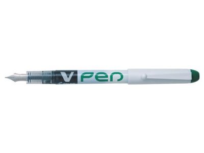 PILOT  Lot de 3 Stylos Plume jetable V-Pen Effa&ccedil;able Vert