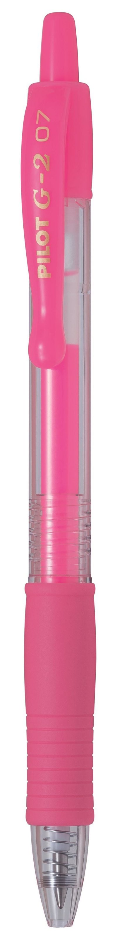 PILOT  Lot de 3 Stylos Roller Encre Gel G2 07 Pointe Moyenne N&eacute;on Rose