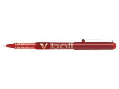 PILOT  Lot de 3 Stylos Roller Encre Liquide V-BALL 10 Pte Large Rouge