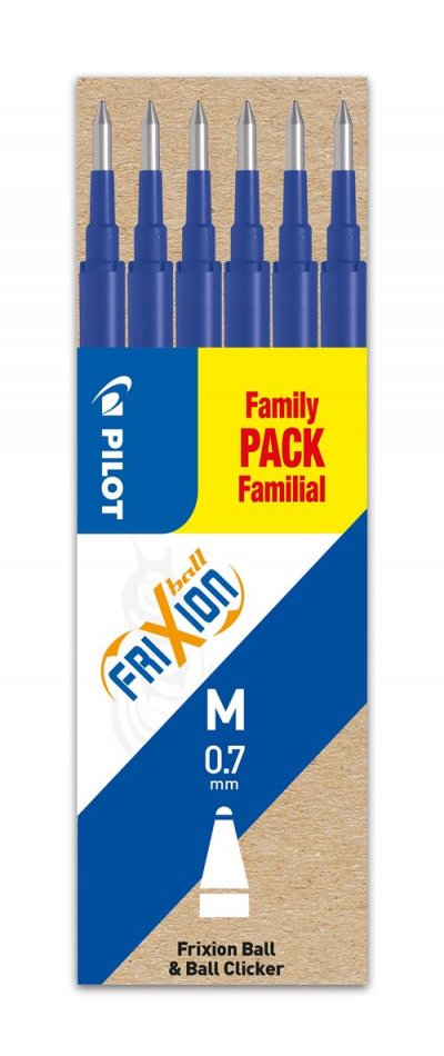 PILOT  Lot de 5 Sets de 6 Recharges FRIXION BALL BLS-FR7 Bleu