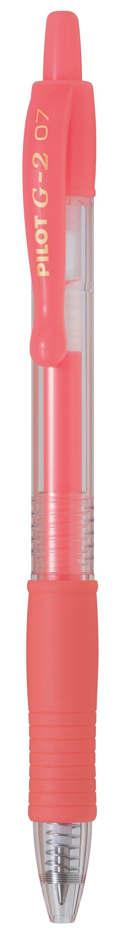 PILOT  Lot de 5 Stylos Roller Encre gel G2-07 Pointe Moyenne N&eacute;on Rouge