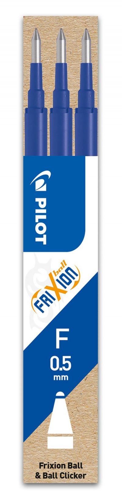 PILOT  Lot de 6 Sets de 3 Recharges friXion Ball Clicker (BLS-FR5) Bleu
