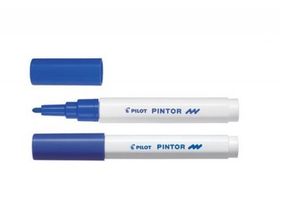 PILOT  Marqueur peinture PINTOR, pointe fine, Bleu - Lot de 5