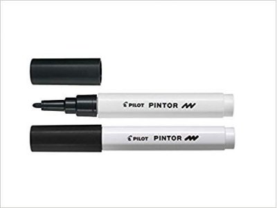 PILOT  Marqueur peinture PINTOR, pointe fine, Noir - Lot de 5