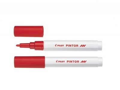 PLOT Pilot Marqueur peinture PINTOR, pointe fine, Rouge - Lot de 5