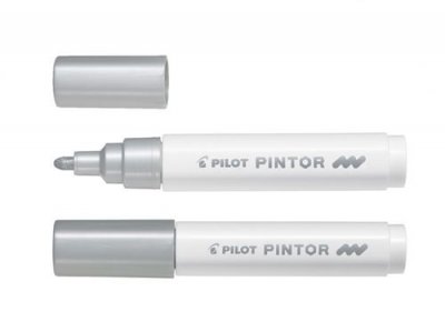 PILOT  Marqueur peinture PINTOR, pointe moyenne, argent - Lot de 5