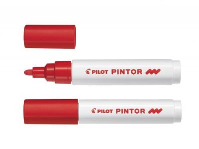 PILOT  Marqueur peinture PINTOR, pointe moyenne, Rouge - Lot de 5