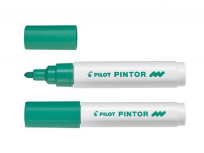 PILOT  Marqueur peinture PINTOR, pointe moyenne, Vert - Lot de 5