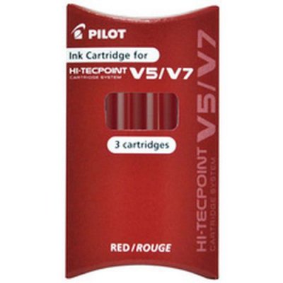 PILOT  set 3 cartouches v5 7 rechargeable rouge bxs-ic-r-s3