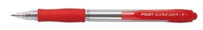 PILOT  Stylo &agrave; bille r&eacute;tractable SUPER GRIP F, rouge - Lot de 10