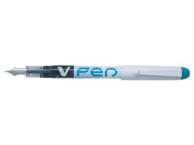 PILOT  Stylo plume V-Pen effa&ccedil;able, bleu canard - Lot de 5