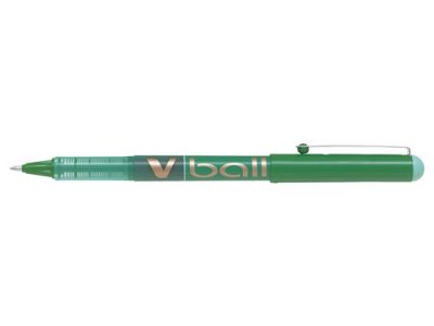 PILOT  Stylo Roller Pointe M&eacute;tal 1,0 Mm Encre Liquide Verte V-Ball 10