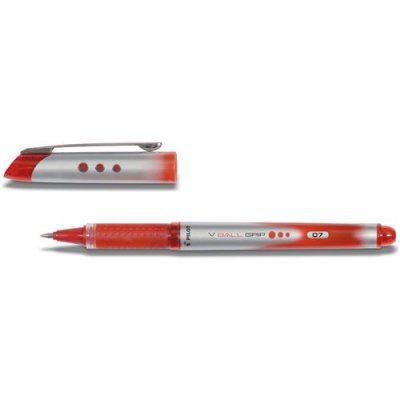 PILOT  Stylo roller V-Ball Grip 07 encre liquide Pte Moyenne Rouge