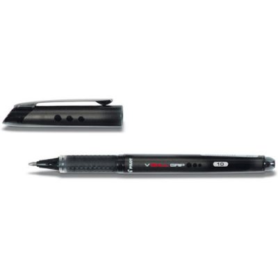 PILOT  Stylo Roller V-Ball Grip 10 Pte m&eacute;tal 1 mm Encre Liquide Noire