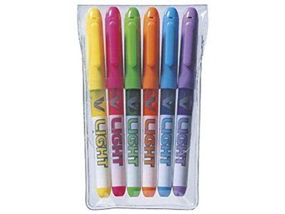 GENERIQUE Pilot V-Light Pochette de 6 surligneurs de poche Pointe biseaut&eacute;e Assorties