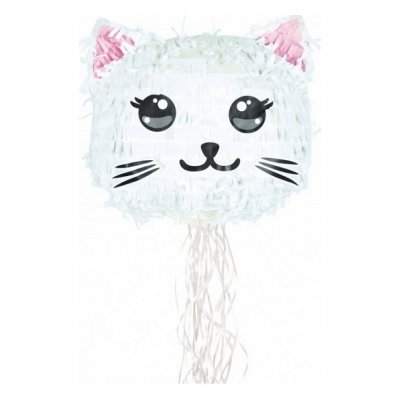 TIM & PUCE FACTORY Pi&ntilde;ata Chat Kawai blanc 38 cm