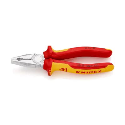 KNIPEX Pince 180mm Avec Tranchant - Bi-mati&egrave;re - Chrom&eacute;e Isol&eacute;e 1000v