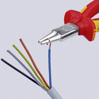 KNIPEX Pince &Agrave; Becs Courts Et Ronds 160mm - Bi-mati&egrave;re - Isol&eacute;e 1000v