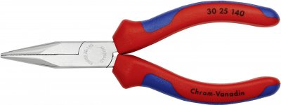 KNIPEX Pince &Agrave; Becs Longs Demi-ronds 140mm - Gainage Bi-mati&egrave;re - Chrom&eacute;e