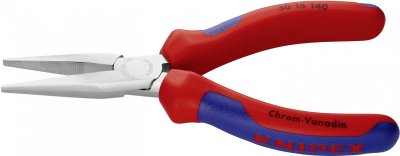 KNIPEX Pince &Agrave; Becs Longs Plats 140mm - Gainage Bi-mati&egrave;re - Chrom&eacute;e