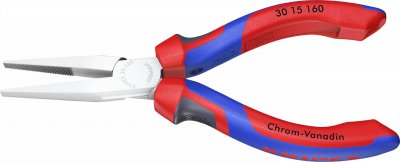 KNIPEX Pince &Agrave; Becs Longs Plats 160mm - Gainage Bi-mati&egrave;re - Chrom&eacute;e