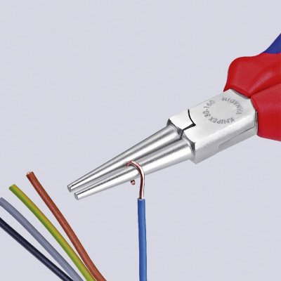 KNIPEX Pince &Agrave; Becs Longs Ronds 160mm - Gainage Bi-mati&egrave;re - Chrom&eacute;e