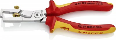 KNIPEX Pince &Agrave; D&eacute;nuder - Coupe-c&acirc;bles Strix - Chrom&eacute;e - Bimati&egrave;re Isol&eacute; 1000v