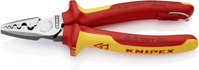KNIPEX Pince &Agrave; Sertir Les Embouts 180mm - Isol&eacute; 1000v - Oeillet Antichute