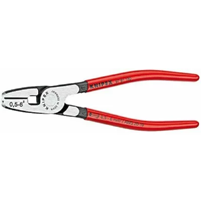 KNIPEX Pince &Agrave; Sertir Les Embouts Frontale 180mm - Gainage Pvc - 05 - 6mm&sup2;