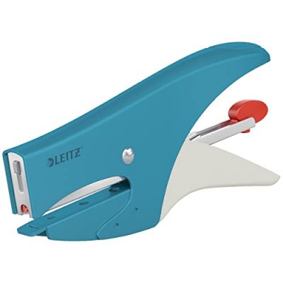 LEITZ Pince Agrafeuse Cosy, capacit&eacute; 15 feuilles, 1000 agrafes inclues, bleu