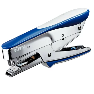 LEITZ Pince-agrafeuse En Bo&icirc;te - Bleu Fonc&eacute; M&eacute;tallique - 15 Feuilles