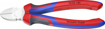 KNIPEX Pince Coupante De C&ocirc;t&eacute; 180mm - T&ecirc;te &Eacute;troie - Bi-mati&egrave;re - Chrom&eacute;e