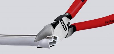 KNIPEX Pince coupante lat&eacute;rale pour plastique sans facette 72 02 125 125 mm