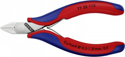 KNIPEX Pince Coupante T&ecirc;te Pointue Petit Biseau 115mm - Ressort - Bi-mati&egrave;re