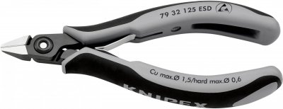 KNIPEX Pince Coupante T&ecirc;te Pointue Petit Biseau 125mm - Avec Ressort - Esd