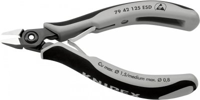 KNIPEX Pince Coupante T&ecirc;te Pointue Sans Biseau 125mm - Avec Ressort - Esd