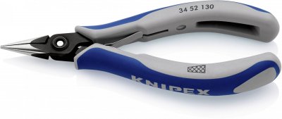 KNIPEX Pince De Pr&eacute;hension De - Becs Demi-ronds Stri&eacute;s - 130mm - Bi-mati&egrave;re