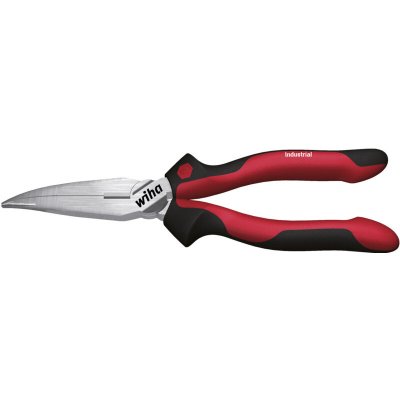 WIHA Pince demi-ronde courb&eacute;e Industrial 200 mm avec coupe-fils - 32328