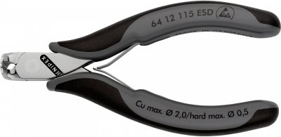 KNIPEX Pince &Eacute;lectronique Sans Biseau 115mm 90&deg; - Bi-mati&egrave;re - Esd