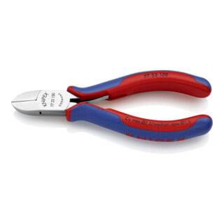  Pince &Eacute;lectronique T&ecirc;te Ronde Biseaut&eacute;e 130mm Ressort Gaine Bi-mati&egrave;re
