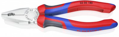 KNIPEX Pince Universelle 180mm Avec Tranchant - Gainage Bi-mati&egrave;re - Chrom&eacute;e