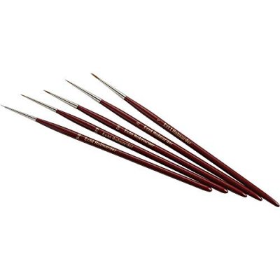 ZAHN PINSEL Pinceau Artistique  E107-03 Fonte Rouge 5 pi&egrave;ces